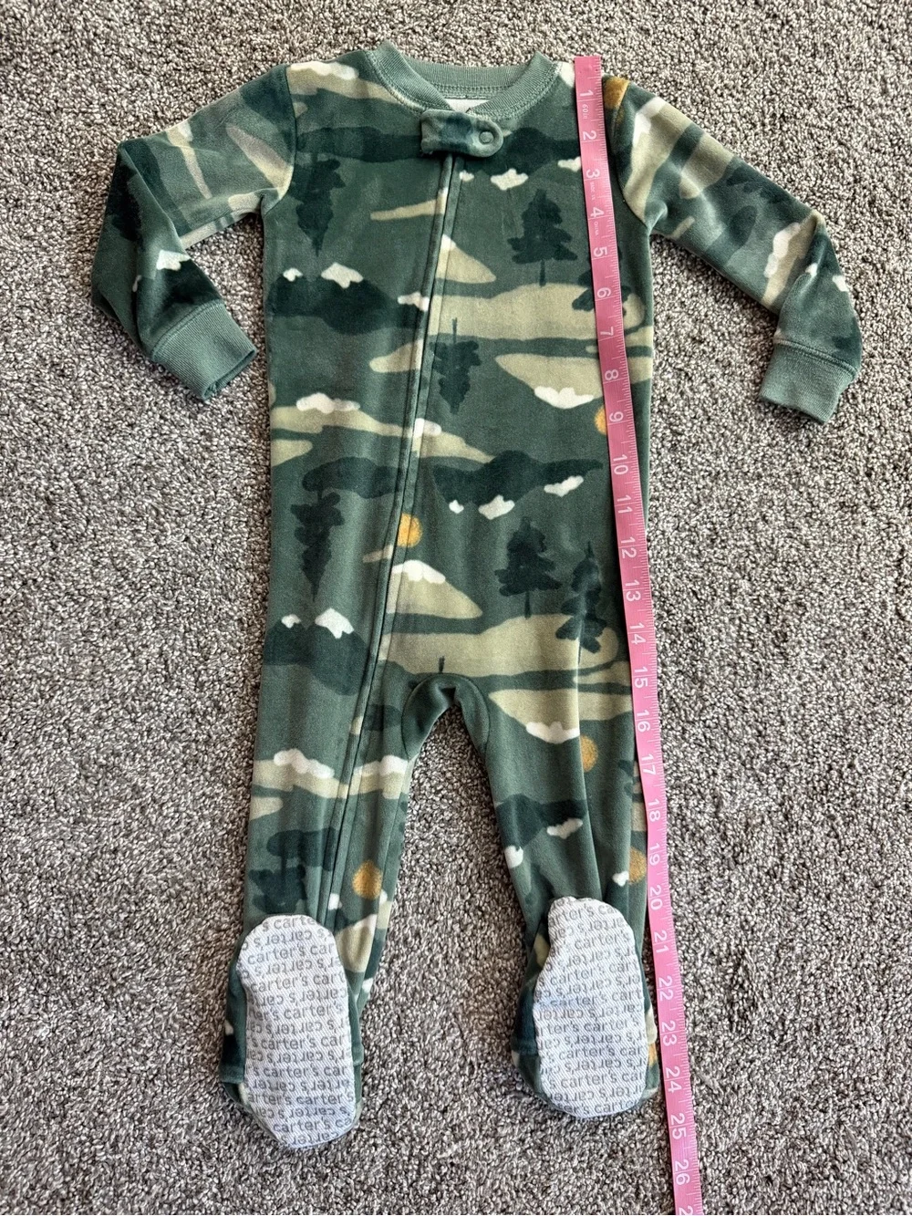 Carter’s Just One You 12M Green Mountain Velour Footed Pajama Sleeper